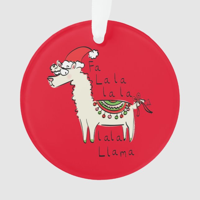 Ornamento Llama Christmas Kids é engraçado (Frente)