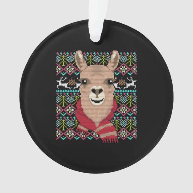 Ornamento Llama Ugly Christmas (Frente)