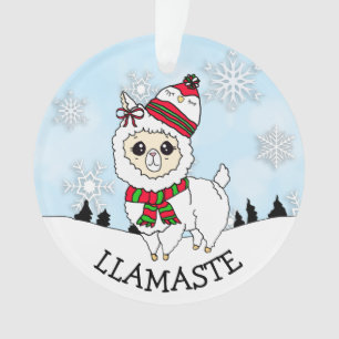 Ornamento Llamaste La La Lama, dois lados do Natal