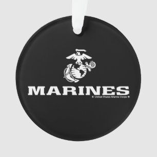 Ornamento Logotipo USMC empilhado - Branco