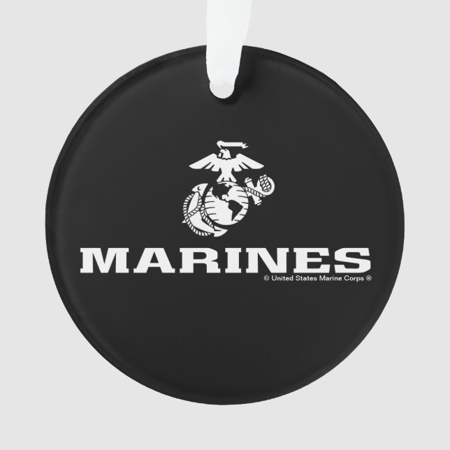 Ornamento Logotipo USMC empilhado - Branco (Frente)