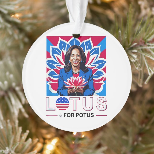 Ornamento Lotus para a campanha do presidente Potus Kamala H (Árvore)
