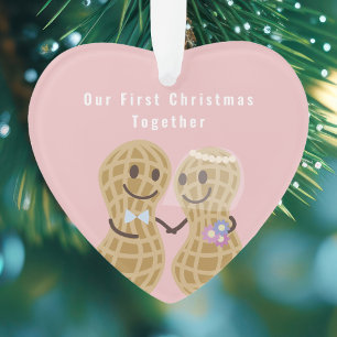 Ornamento Loucos Sobre Um Ao Outro No Primeiro Natal Juntos