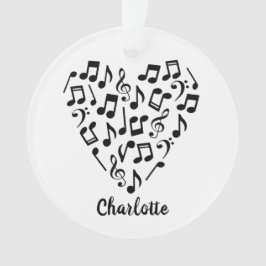 Ornamento Love Music Heart of Music Notes with Name