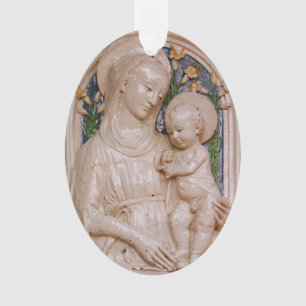 Ornamento Luca della Robbia Madonna Child e Lily Art