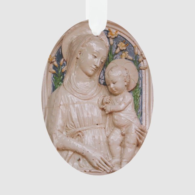 Ornamento Luca della Robbia Madonna Child e Lily Art (Frente)