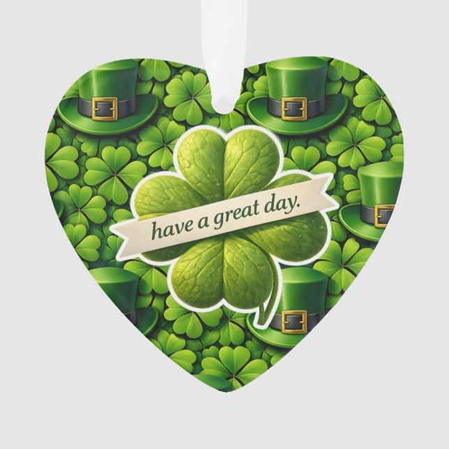 Ornamento Lucky for leaf clover Saint Patrick's Day have a g (Frente)