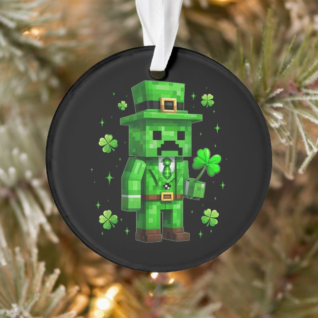 Ornamento Lucky Leprechaun Divertido Jogo de Vídeo do Dia de (Árvore)