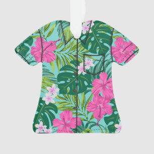 Ornamento Luna Hibiscus Garden Hawaiian Aloha Shirt- Aqua