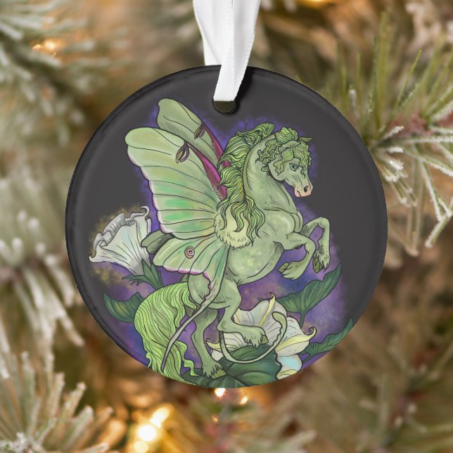 Ornamento Luna Moth Fairy Horse Pegasus Ornament (Árvore)