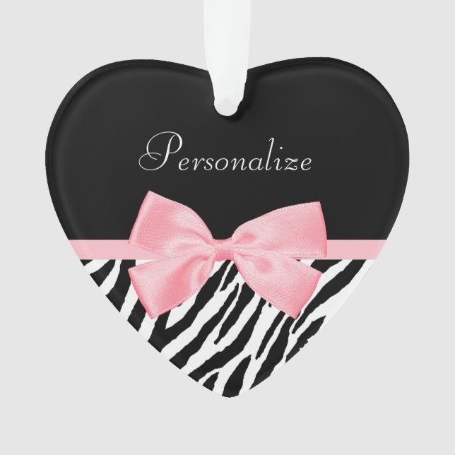 Ornamento Luz feminino macia do impressão chique da zebra - (Frente)