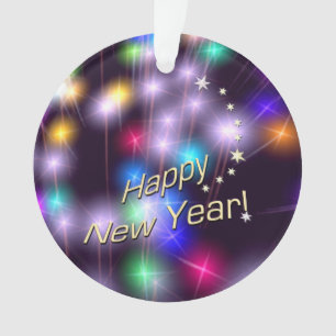 Ornamento Luzes da estrela do feliz ano novo