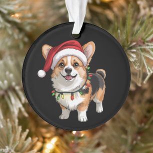 Ornamento Luzes de árvore de Natal do Corgi Galês de Pembrok