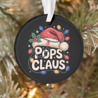 Ornamento Luzes de Chapéu de Natal do Papai Noel Pops Claus