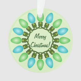 Ornamento Luzes de Natal Circulam em Azul e Verde