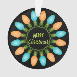 Ornamento Luzes de Natal Circulam em Laranja e Azul