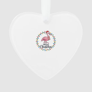 Ornamento Luzes de Natal de Flamingo Feriado