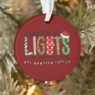 Ornamento Luzes de Natal São Minha Cor Favorita Papai Noel X