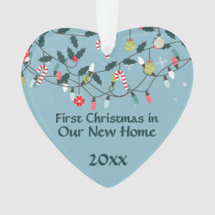 Ornamento Luzes Home novas do natal vintage do primeiro