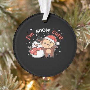 Ornamento Macaco Eu Te Amo Neve Muito Snowman Pun