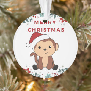 Ornamento Macaco Natal Neve Inverno Animais Macacos Ornam