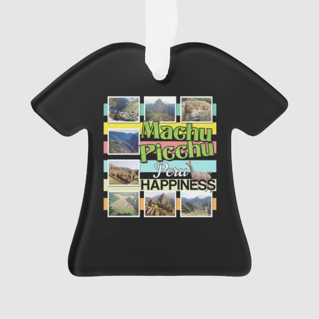 Ornamento Machu Picchu Peru Felicidade (Frente)