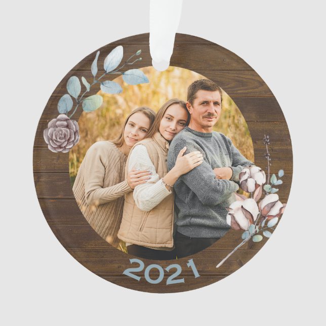 Ornamento Madeira russa parece família de Natal (Frente)