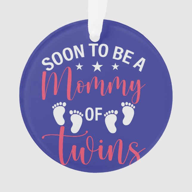 Ornamento Mãe Azul Escuro a Ser de Gêmeos (Frente)