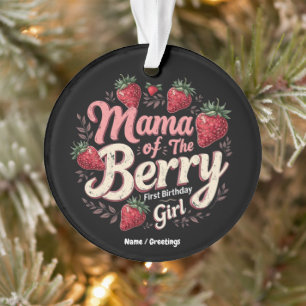 Ornamento Mãe Berry Primeiro Aniversário Família Strawberry