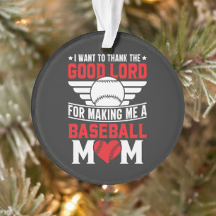 Ornamento Mãe de Beisebol Mãe de Dia de Jogo de Esportes