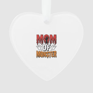 Ornamento Mãe de Monstro Camisa Vintage Design de Halloween_