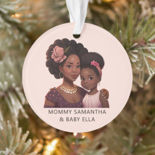 Ornamento Mãe negra personalizada e filha (15)