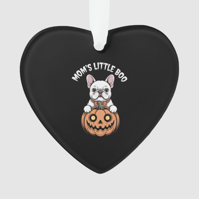 Ornamento Mãe Pequeno Boo Francês Bulldog Hallowen (Frente)