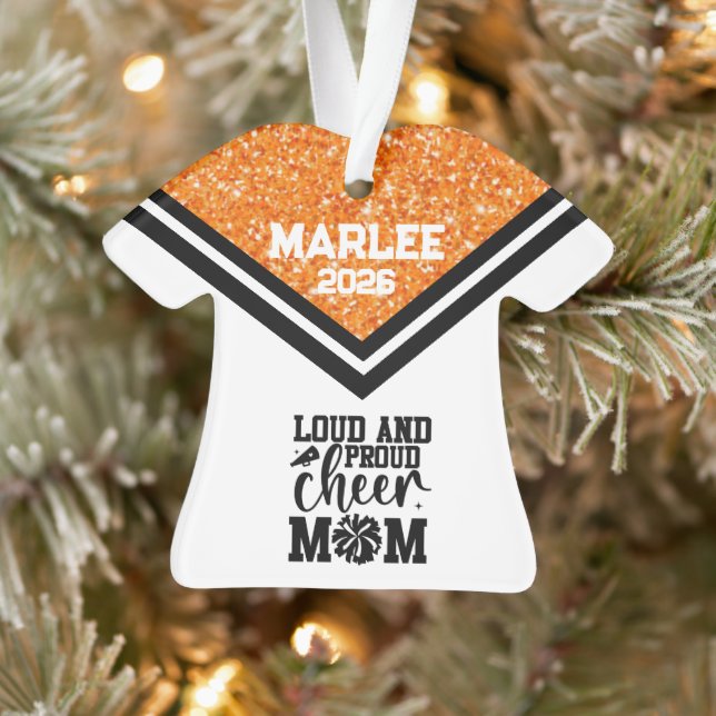 Ornamento Mãe Personalizado Laranja e Preto (Árvore)