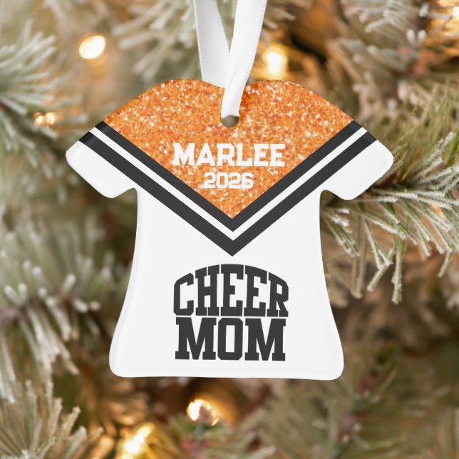 Ornamento Mãe Personalizado Laranja e Preto (Árvore)
