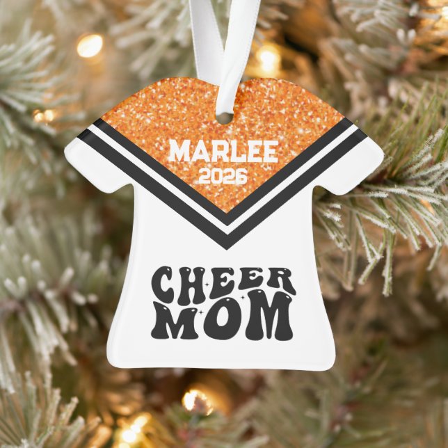 Ornamento Mãe Personalizado Laranja e Preto (Árvore)