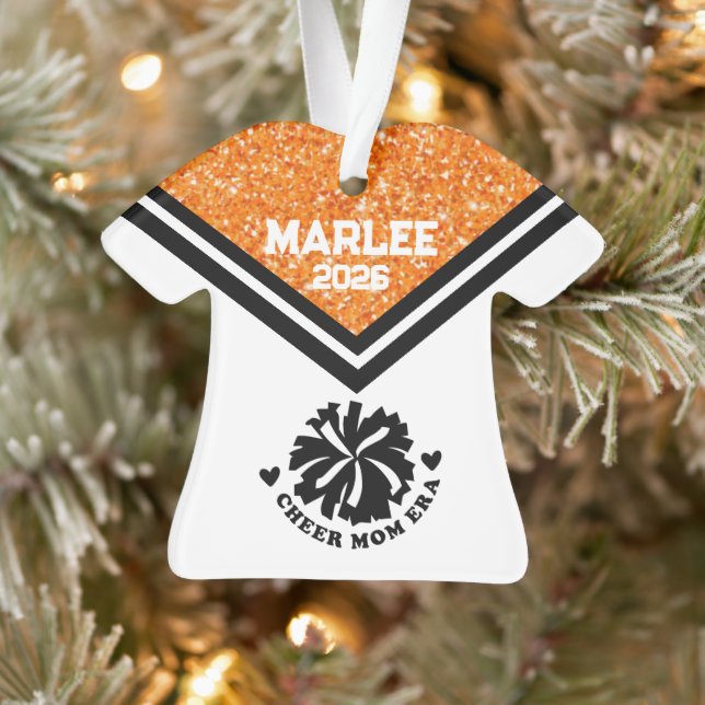 Ornamento Mãe Personalizado Laranja e Preto (Árvore)