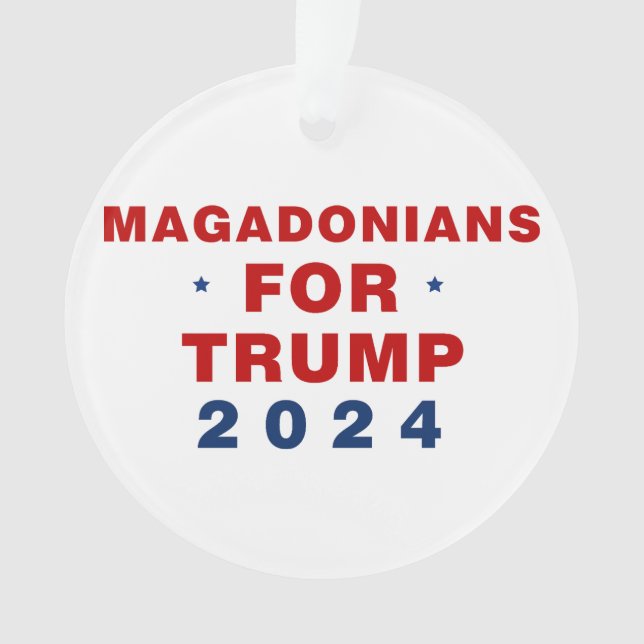 Ornamento Magadonianos Para Trump 2024 Red Blue (Frente)