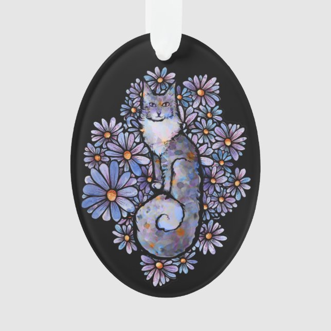 Ornamento Maine Coon Dilue Calico Cat Purple (Frente)