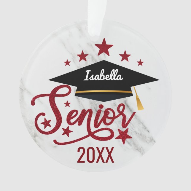 Ornamento Mais velho de Graduação de Nome Personalizado Eleg (Frente)