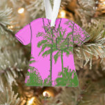 Ornamento Makena Beach Hawaiian Sketchy Palms Aloha Shirt<br><div class="desc">Feira de oliveira e Fuchsia. Na costa leste de Maui está a linda comunidade de resort de Makena Beach. Lá as palmeiras sopram nas brisas tropicais à medida que o sol se põe sobre o cone de cinza Molokini. Nossa design mostra as cores dramáticas desses pôrs do sol em estilo...</div>