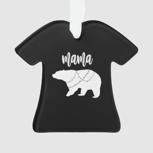 Ornamento Mama Urso Polar Corda De Luzes De Natal (Frente)