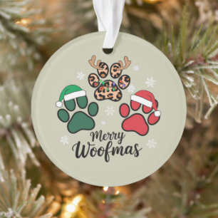 Ornamento Mamãe Cachorro Natal Alegre Woofmas Amante de Cach