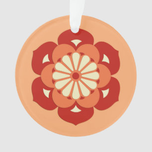 Ornamento Mandala da flor de Lotus, laranja Pastel e