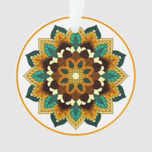 Ornamento Mandala Padrão 02 em amarelo e em tom