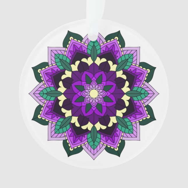 Ornamento Mandala Padrão 02 em roxo (Frente)