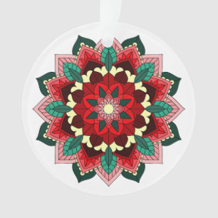 Ornamento Mandala Padrão 02 em vermelho