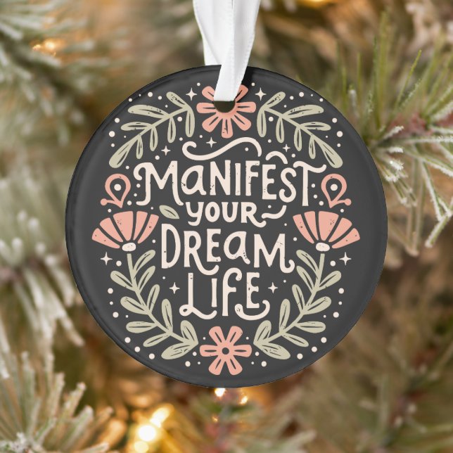 Ornamento Manifesto a afirmação espiritual da sua vida de so (Árvore)