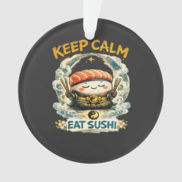 Ornamento Mantenha a Calma & Coma Sushi – Zen Kawaii Sushi