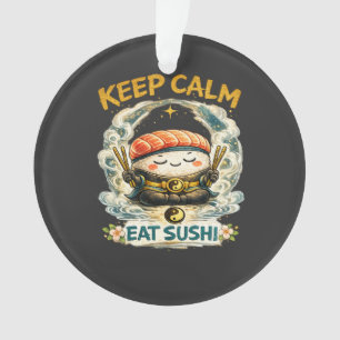 Ornamento Mantenha a Calma & Coma Sushi – Zen Kawaii Sushi